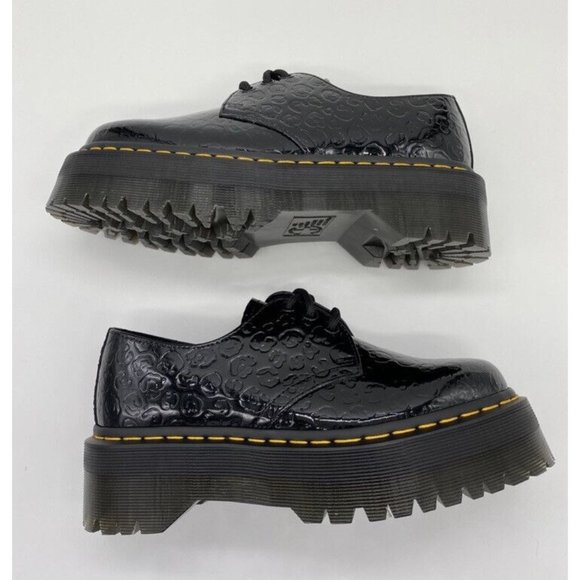 Dr Martens 1461 Leopard Emboss Patent Leather Platform Shoes Women’s 7 Men’s 6 - Picture 6 of 10